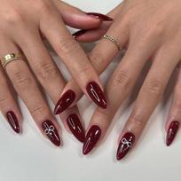 Medium Almond Acrylic Press On Nails Removable French Tip False Nails Stylish Fake Nail Art For Women brown