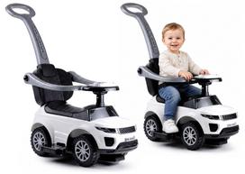 614W vaikams skirtas stumdomas automobilis su tėvų rankena - balta - uniwersalny