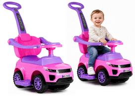 614W Toddlers Ride On Push Along with Parent Handle - Pink - uniwersalny
