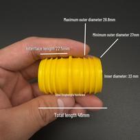 Washing Machine Drain Pipe Reducer Extender - Large to Small Connector Fitting yellow