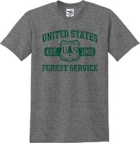US Forest Service Crest Established 1905 Distressed Unisex T shirt (S-5X) XL gray