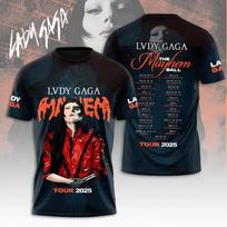 Lady Gaga The Mayhem Ball Tour 2025 3D T-Shirt Limited Edition S-5XL XL gray