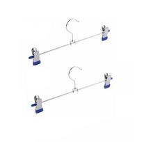2pcs Stainless Steel Pants Hangers Space-Saving Adjustable Bras Hangers Multi-functional Non-Slip Hangers mėlyna