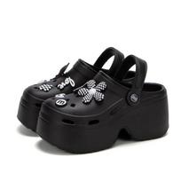 Women's  Diy Clogs Platform Sandals Summer Thick Bottom Garden Shoes for Women Closed Toe Chunky Beach Slippers 35-36 juoda