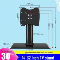 Universalus TV stovas ir paaukštinimas be skylių 32-75 colių ekranams 32 inch black