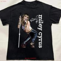 Rare Miley Cyrus Unisex All Size T Shirt 10d602 Vintage Slightly Fashion Designer Clothes Soft Homme Stretched Versatile L black