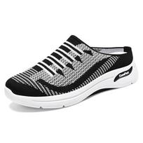 Ladies Lightweight Breathable Sneakers Slippers Casual Clog House Shoes Comfort Slip on Walking Mules Indoor Outdoor Sports Slippers 36 juoda