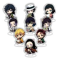 Demon Slayer Kimetsu no Yaiba Tanjiro Nezuko Acrylic Keychain Pendant Anime Merchandise Cross Border Ready Stock 55mm gray