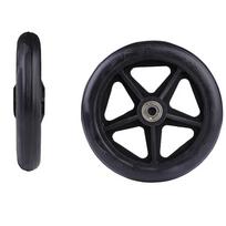 6/7/8 colių guminiai ratai Lygus lankstus didelio stiprumo vežimėlio priekinis ratukas Kietas pirkinių vežimėlio ratas Vežimėlio pakeitimas (Black,6inch) juoda