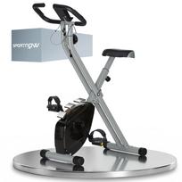 Folding and Quiet Exercise Bike with 8-Level Magnetic Resistance and Heart Rate Sensor, for Home Gym, Black and Grey 97 x 43 x 110 cm