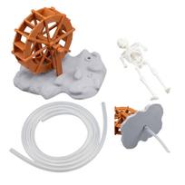 Skeleton Wheel Aquarium Ornament, Interactive - Decor, Funny Underwater With Moving Wheel One Size gray
