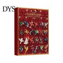 24 Day Countdown Gift Box Christmas Advent Calendar 2026, Days with Acrylic Tree Hanging Decor Ornaments, Collectible Gifts for Holiday Home E brown