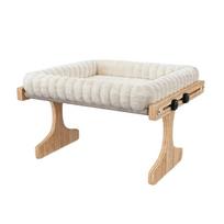 Medinis rėmas Katės lango lova Pliušinė pagalvėlė Kabantis katės lovelis Lengvai surenkamas Katės hamakas Miegamasis Single Layer white