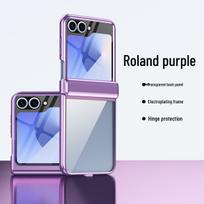 Samsung Z Flip8/7 Electroplated Transparent Full Coverage Case with Foldable Screen Protection Z Flip3/Z Flip4 (No Film) juoda