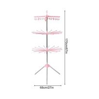 Tripod Clothes Drying Rack Portable Space Saving Height-Adjustable Stainless Steel Laundry Drying Rack Indoor Floor Clothes Rack rožinė