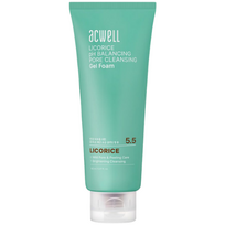 Odos pH balansuojantis ir poras valantis prausiklis su saldymedžiu ACWELL LICORICE PH BALANCING PORE CLEANSING GEL FOAM, 160 ml