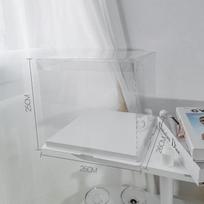 Didelio skaidrumo stačiakampė PVC dėžutė puokštėms gvazdikams ir tulpėms 1 Piece white
