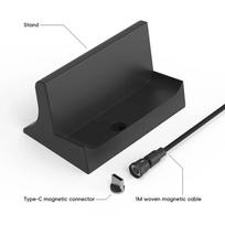 Magnetic Charging Dock for R36 R36S Handheld Console, Type-C Drop & Charge Desktop Stand with Magnetic USB-C Cable Only Charging Dock