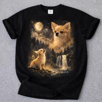 Comfort Colors® Chihuahua Howling to The Moon Shirt, Vintage Moon Animals Tee, Dog Mom Gift L brown