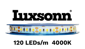 25W/m LED juosta LUXSONN, SAMSUNG diodai 2835, DC24, 120 LED/m, 4000K, 30m ritė