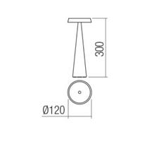 2,5W LED įkraunamas stalo šviestuvas TAO, juodas, 2700/3000K, dimeriuojamas, 90337