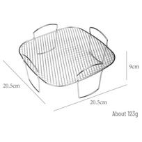 304 Stainless Steel Air Fryer Rack Set: Grill, Toast, Steam, Pizza, Double-Layer Skewer Racks white