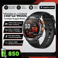 2026 New Military GPS Sports Smart Watch Men Compass 3ATM Waterproof Swim Fitness Tracker AMOLED HD SmartWatches 850Mah Battery kamufliažas/mėlyna