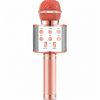 Belaidis karaokės mikrofonas, rožinis, vaikų „Bluetooth“ karaokės mikrofonas, belaidis mikrofonas dainavimui