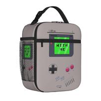 Games Console Handheld Gamer Insulated Lunch Tote Bag for Travel Controller Lightweight Cooler Thermal for Men Women Bento Bags One Size black