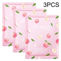 Bioaqua Honey Peach Hexapeptide Extract Lactic Acid Bacteria Sheet Facial Mask 3pcs white