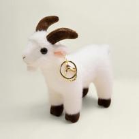 B*New s 16 cm Soft Stuffed Standing Goat Toy Lifelike Goat Pendant Plush Toys Cute Mini Animal Cool Keyring Bags Decoration balta