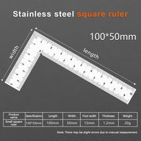 Mini Framing Ruler Measuring Layout Tool Stainless Steel Square Right Angle Ruler Precision For Building Framing Gauges A1 gray