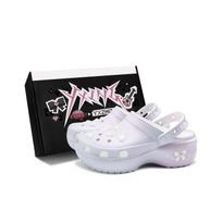 Crocs Classic Platform Clog Girly Setting Bow Punk Millennium Ballet Romantic Punk Special Shoe Box Hole Shoes Women's Silver Pink 39-40 sidabrinės rožinės spalvos