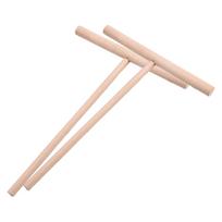 2 vnt./partija Medinis grėblys Apvalus tešlos blynų krepų paskirstytuvas Virtuvės įrankis „Pasidaryk pats“ 16 cm beige