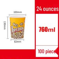 Disposable Popcorn Packaging Set - Paper Buckets & Bags yellow