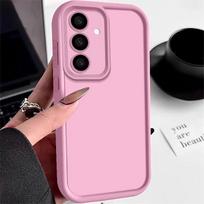 Soft TPU Case For Samsung Galaxy A16 A17 A56 A26 A55 A54 A35 A15 A06 A25 A34 A36 5G Shockproof Solid Color Silicone Phone Cover For Samsung A05 rožinė