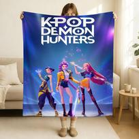K KPop P D Demon H Hunters Blanket Soft and Skin Friendly For Couch Bed Napping Bedspread All Seasons Comforter 75x90cm blue