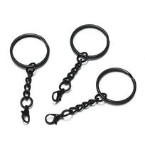 10pcs 25mm Colored Keyrings With Chains Lobster Clasps For DIY Jewelry Making Key Ring Connector Hooks Bags Buckle Accessories 10pcs juoda