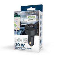 Gembird MOBILE CHARGER CAR USB 2-PORT/TA-UC-AC2PD30LCD-CAR01