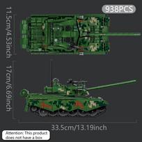 99 type main battle tank building blocks, 15 type tank puzzle assembly toy armored vehicle, boys' DIY by hand, children's gifts black