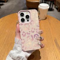 Flash Leopard Print Phone Case For Samsung A05S A06 07 15 16 34 35 53 54 55 S23 24 25 Ultra S24 FE A17 26 36 56 Anti-slip Cover Samsung A07 beige