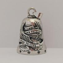 Small Size Motorcycle Guardian Bell Live to Ride Biker Good Luck Charm Evil Spirit Trap Bell  Men 1 gray