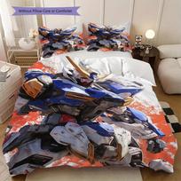 Gundam Robot Print Soft Comfortable Duvet Cover, Children's Bedding Set Gift, Extra Large Size, Various Sizes Available LXR105 135x200cm white