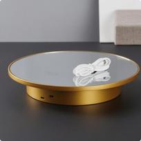 Electric Rotating Display Stand USB Powered Turntable Mirrored Top Mirror white