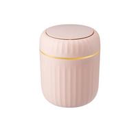 Neslystanti maža šiukšliadėžė su dangčiu, spaudžiamo tipo šiukšlių organizatorius, patvarus plastiko šiukšlių konteineris, automobilio Pink Round white