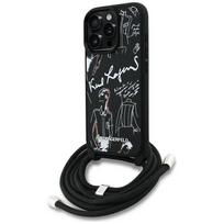 KARL LAGERFELD case for IPHONE 16 PRO MAX KLHCP16XPGGRMPCK compatible with MagSafe (CRSSBY Grained PU W/ Pattern  AND  Logo) black