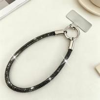 Rhinestone Fashion Wrist Strap - 6mm Premium Metal Anti-Lost Phone Lanyard Keychain violetinė