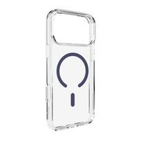 PURO Lite Mag TPU+PC Case Compatible with MagSafe for iPhone 17 Pro - Transparent with Blue Ring