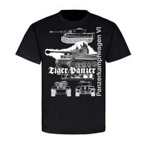 Panzerkampfwagen VI Panzeris TYP VI Tigras Tankas Marškinėliai. Aukščiausios kokybės medvilniniai trumpomis rankovėmis O formos kaklo vyriški marškinėliai Nauji S-3XL S juoda