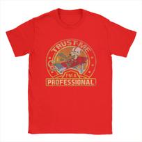 Amazing Wile E. Coyotes Trust Me I'm A Professional T-Shirt Men Pure Cotton T Shirt  Short Sleeve Tees Gift Idea Clothing 3XL gray